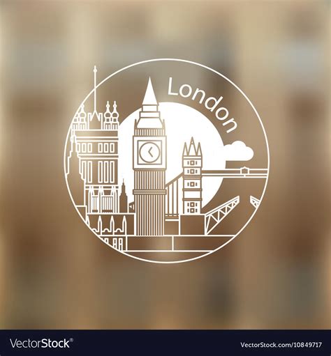 London Round Linear Logo Royalty Free Vector Image