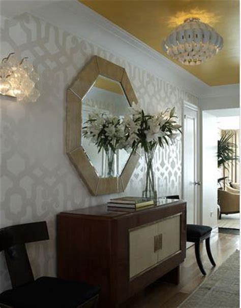 An accent wall can be a great addition to a living room, whether you want to break up a large room or just add an interesting design element. Wallpaper for Foyer - Eclectic - entrance/foyer