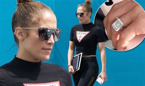 Jennifer Lopez Displays Huge Diamond Engagement Ring During Gym Visit