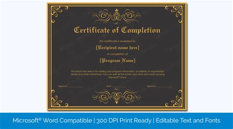 Certificate Of Completion Word Template Creative Professional Templates