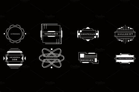16 Sci Fi Tech Space Logos Custom Designed Graphic Objects ~ Creative