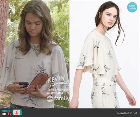 WornOnTV Callies Dragonfly Print Blouse On The Fosters Maia Mitchell Clothes And Wardrobe