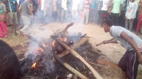 Three Notorious Robbers Burnt Alive By Angry Mob In Akwa Ibom Photos