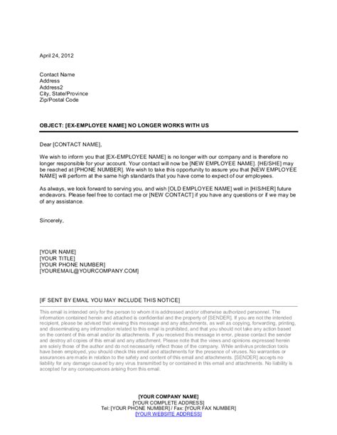 Customize this email template to your company's culture (e.g. Excelent Letter Announcing Employee Leaving Picture ...