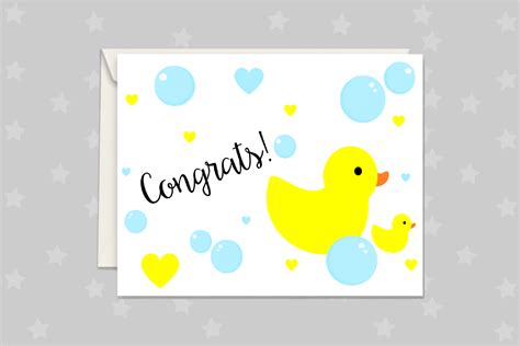 New Baby Card Rubber Duck Greeting Card Printable 113860