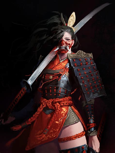 Pin By White Wolf On Female Fantasy Characters Female Samurai Samurai Artwork Fantasy