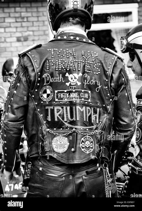 Rockers Leather Jacket Covered In Studs Patches And Badges Ton Up Day