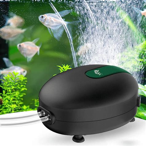 AQQA Pompe à air pour Aquarium, 2.5-8W Bulleur Silencieux Réglable pour