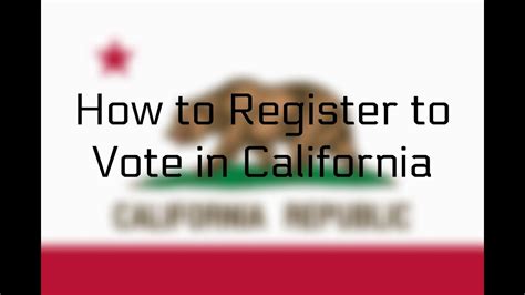 How To Register To Vote In California Online Youtube