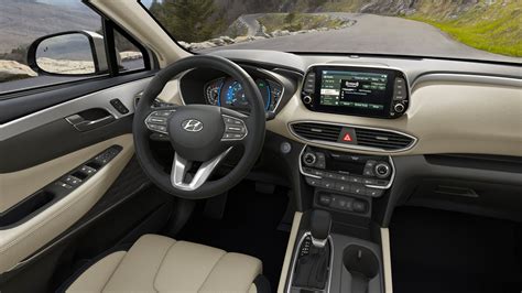 The santa fe's interior is tasteful, if a bit my test vehicle came in. 2020 Hyundai Santa Fe Photo Gallery | Hyundai USA