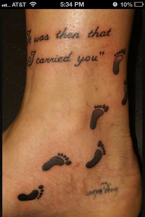 Footprints In The Sand Tattoo Ideas Footprints Poem Tattoo Footprint