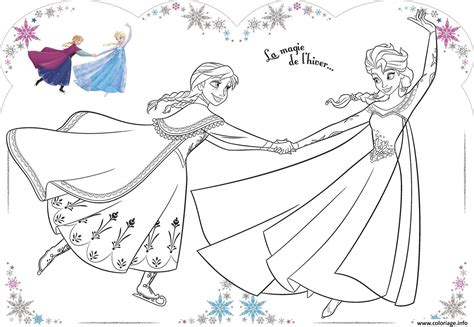 Coloriage La Magie De Lhiver Elsa Et Anna Dessin Elsa à imprimer