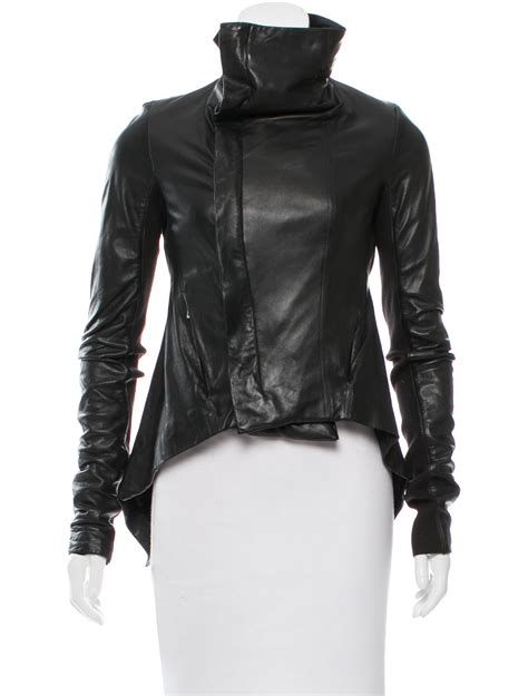 Rick Owens Asymmetrical Leather Jacket Clothing Ric27865 The Realreal