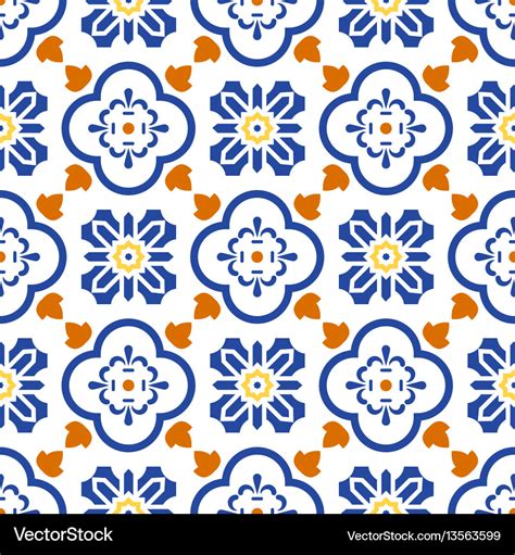 Ceramic Blue And White Mediterranean Seamless Tile