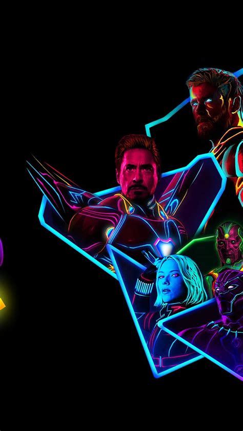 Avengers Infinity War 80s Neon Style Art Movies And Backgrounds Hd