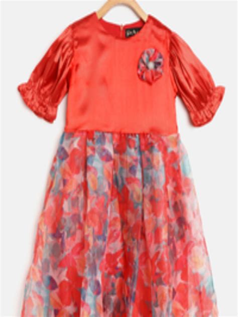 Buy Bella Moda Red Floral Fit And Flare Dress Dresses For Girls