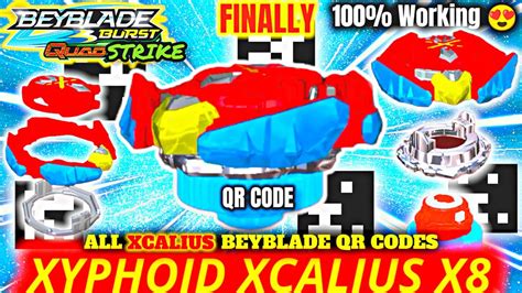 XYPHOID XCALIUS X8 QR CODE GAMEPLAY All Xcalius Beyblades QR Codes