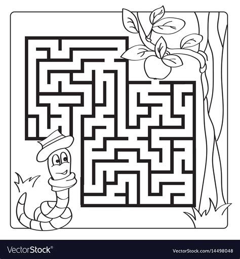 Labyrinth Maze For Kids Entry And Exit Children Vector Image