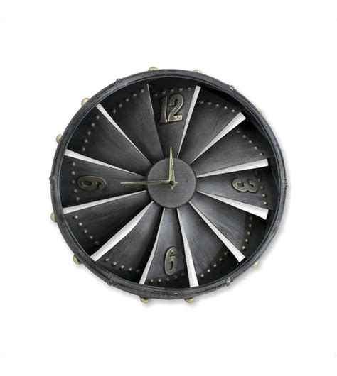 Silver Metal Airplane Turbine Clock