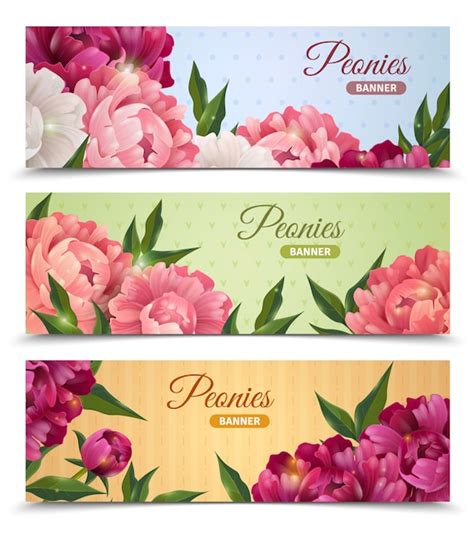 Free Vector Flower Banners Set