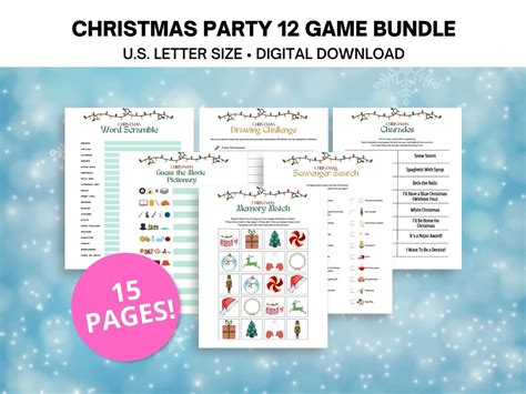 Christmas Games Printable Party Bundle 12 Games Christmas Charades