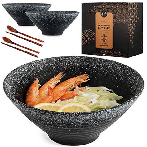 Ceramic Japanese Ramen Bowls Set Of 2 60 Ounce Large Noodle Soup Bowl