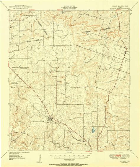 Mullin Texas 1950 Usgs Old Topo Map Reprint 15x15 Tx Quad 111252
