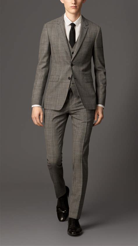 For work, weddings or formal occasions. Lyst - Burberry Slim Fit Check Wool Three-Piece Suit in ...