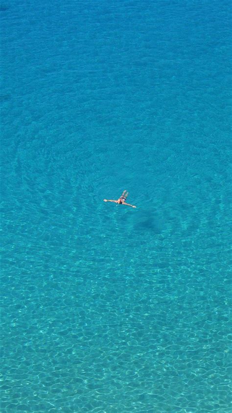 Ocean Sea Blue Swim Vacation Simple Iphone 8 Wallpapers Free Download