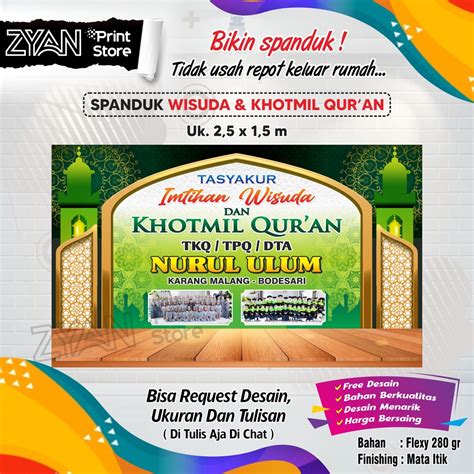 Jual Spanduk Banner Wisuda Dan Khotmil Quran Shopee Indonesia