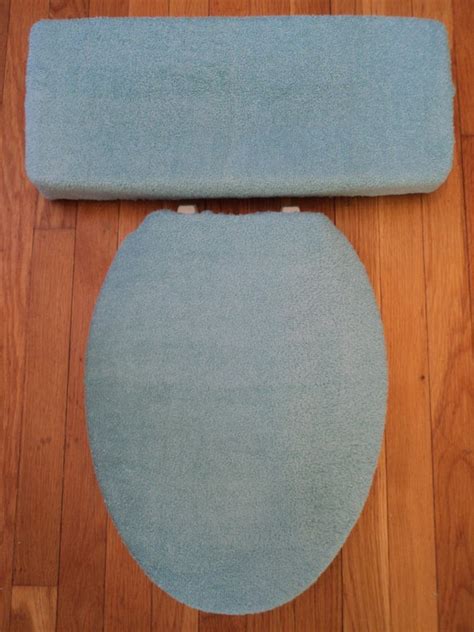 Teal Terry Cloth Toilet Seat Cover Set