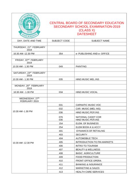 Download the cbse board exam 2021 schedule, and take a print out for further reference. CBSE Class 10 Date Sheet 2019 | Class 10 Board Exam Time ...