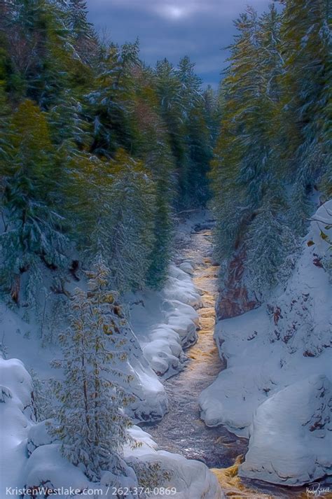 Beautiful Snow Covered Waterfalls And Landscapes At Copper Falls State