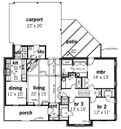 Traditional Style House Plan 3 Beds 2 Baths 1400 Sqft Plan 45 300