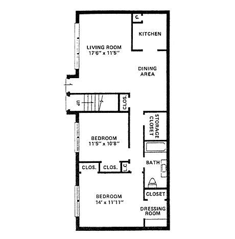 Row house plans in 500 sq ft. 3 bedroom 1000 sq ft 2 stories | Kings Row Apartments 500 ...
