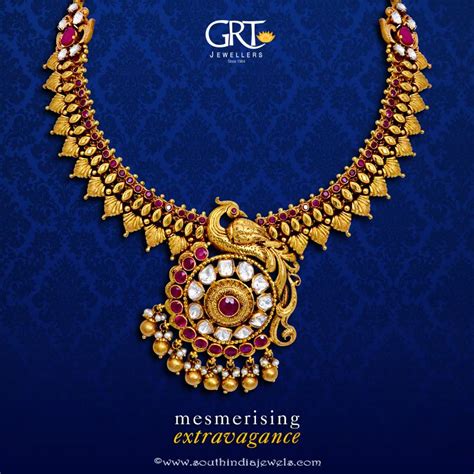 Nac jewellers collection of antique jewelery is an exquisite range of ornaments that once adorned the women of yore. GRT Jeweller's Gold Antique Necklace Design ~ South India ...