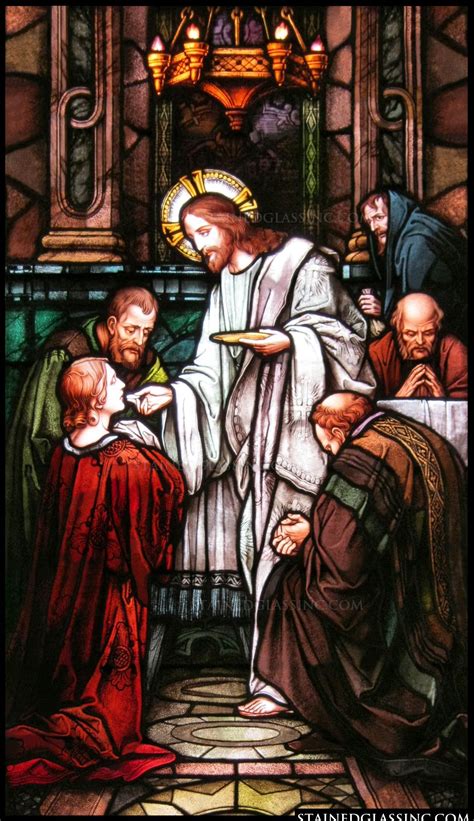 First Communion Religious Stained Glass Window
