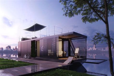 Shipping Container Houseboat Lisbon House Boat Lisbon Grey Houses