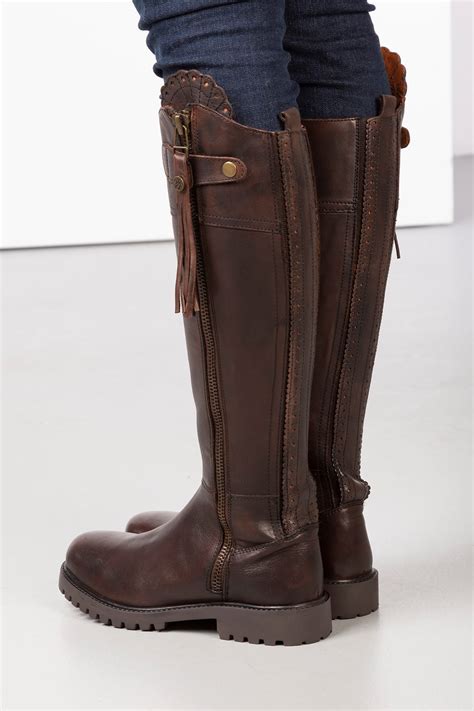 Ladies Tall Leather Country Boots Uk Knee High Boots Rydale