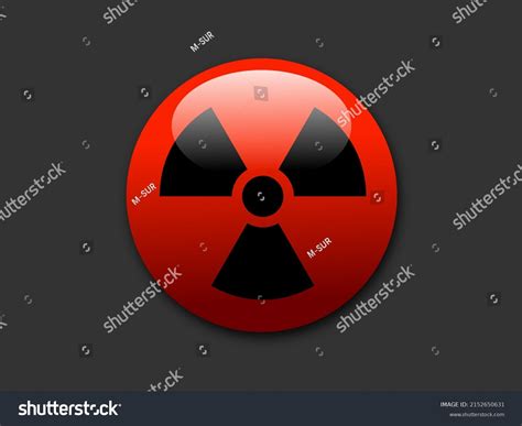 Red Button Symbol Radioactivity Radioactive Radiation Stock