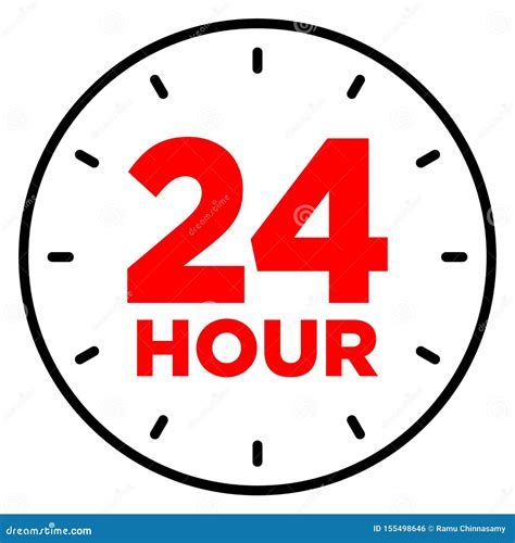 24 Hour Clock Icon Stock Vector Illustration Of Graphic 155498646