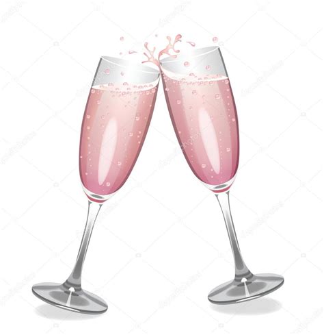 Pink Champagne In Clinking Glasses Stock Vector Image By ©deebs 118070474
