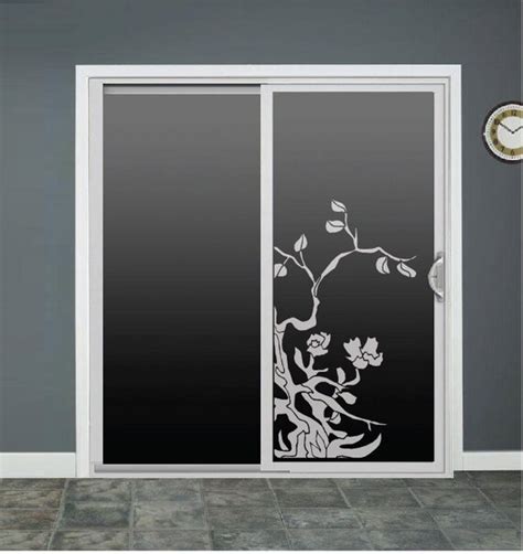 Tree Flower Glass Door Decals Etched Glass Window Sticker Etsy