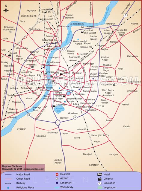 Map Of Ahmedabad Travelsmapscom