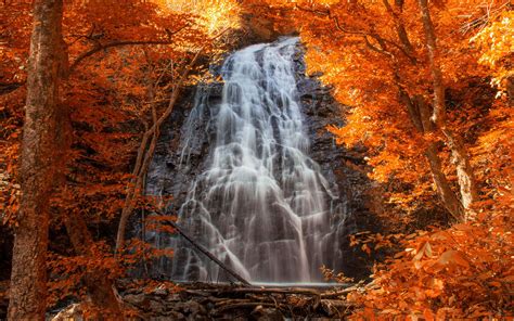 Appalachian Mountains Autumn Landscape Waterfall Landscape Wallpaper