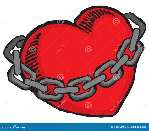 Grunge Valentine S Heart Bound By Chains Stock Vector Illustration Of