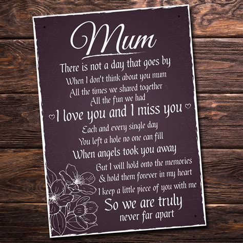 Mum Memorial Plaques Grave Tree Marker Cremation Outdoor Sign Memory