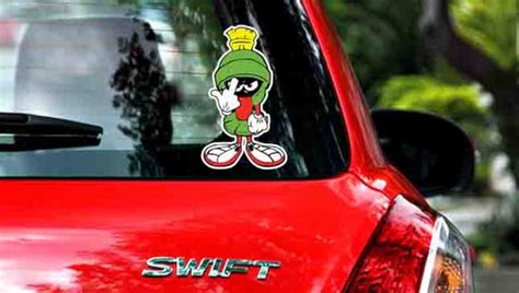 marvin the martian middle finger logo sticker vinyl decal 10 sizes free shipping etsy