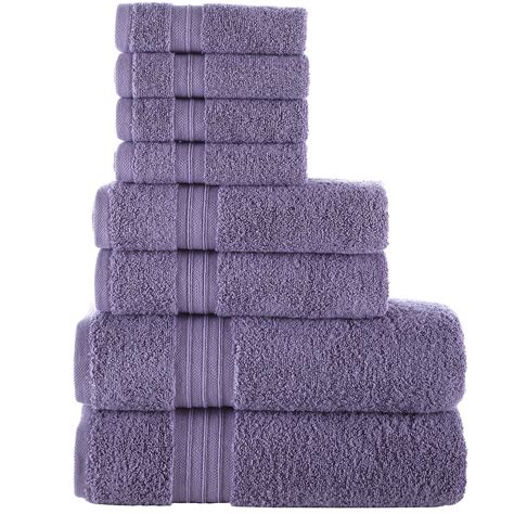 Qute Home Mauve Purple Towels Set Of 8 Bosporus Collection Towel Set