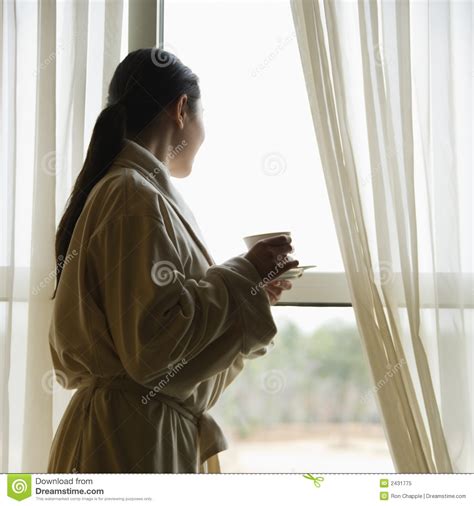 Woman Looking Out Window Royalty Free Stock Photo Image 2431775